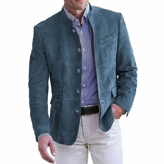 Men's Casual Suede Blazer Jacket
