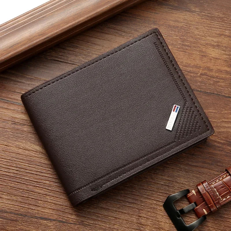 Men's leather short wallet
