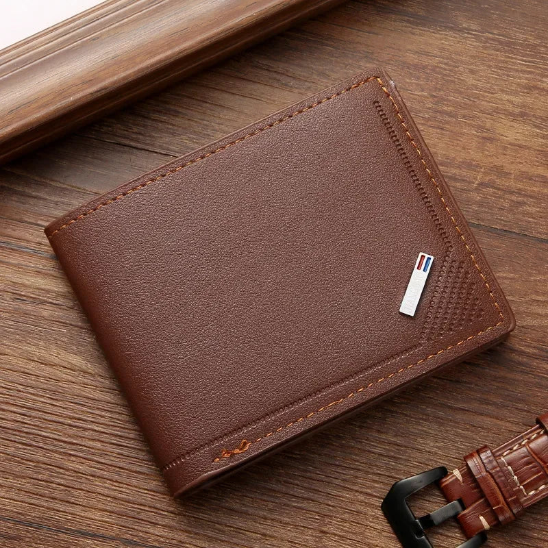 Men's leather short wallet