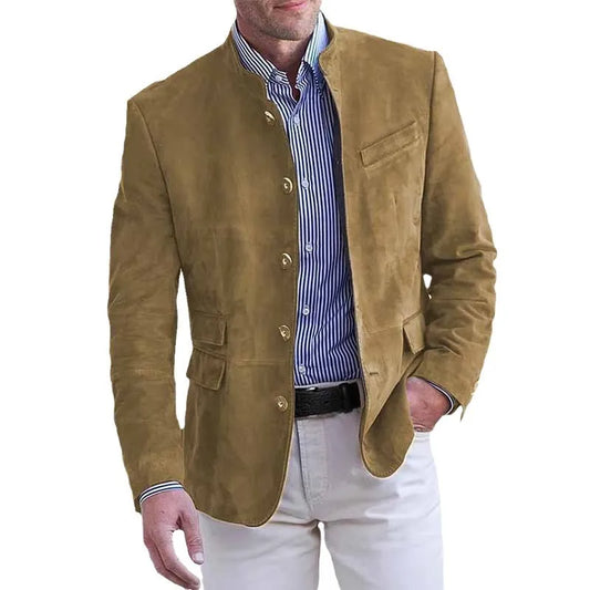 Men's Casual Suede Blazer Jacket