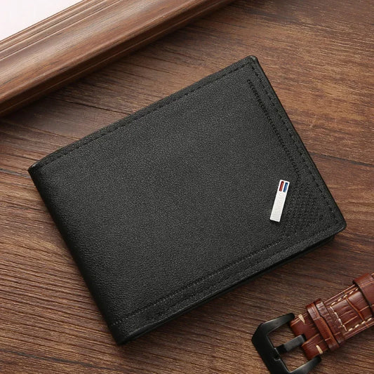 Men's leather short wallet