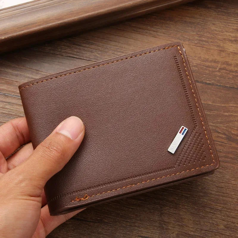 Men's leather short wallet